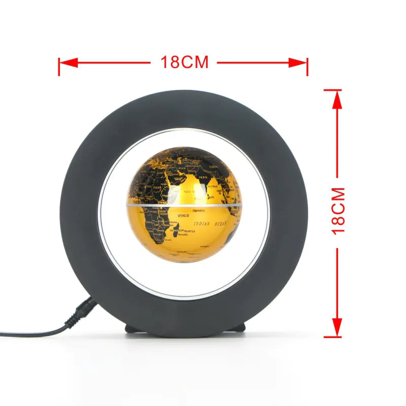 Magnetic Levitation Globe - 4-Inch Black LED Decor